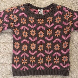 24M Carter's Grey Sweater with Pink and Orange Design